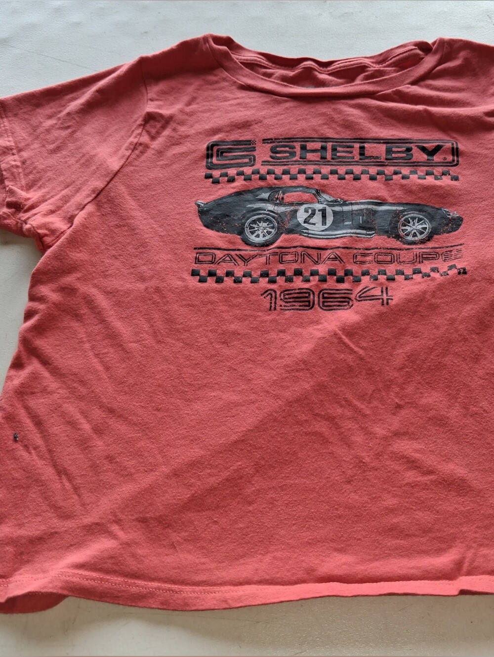 Shelby Vintage Race Graphic Tee - Coral Pink